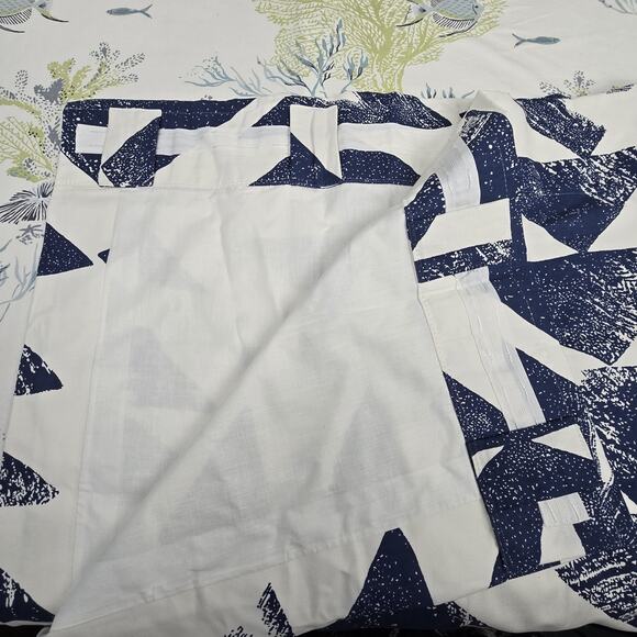 2 pc Exclusive Fabrics & Furnishings 50"x120” Triad Indigo Drapes Curtain Panels - Picture 6 of 7